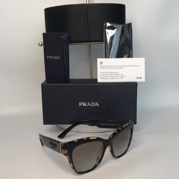 New - PRADA Acetate Cat Eye Sunglasses SPR 23X-F - Picture 15 of 15